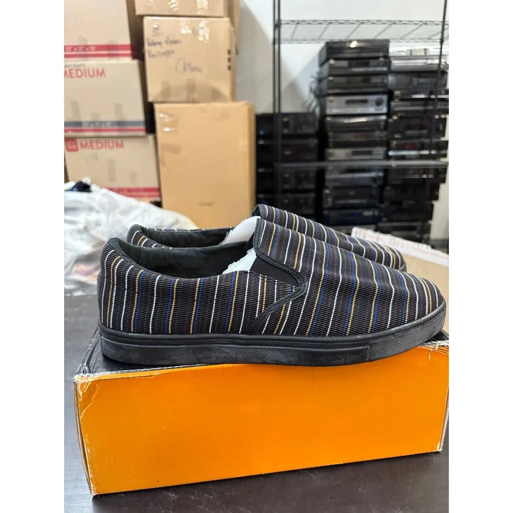 Bernie Mev Vernon Black Mix Woven Slip On Sneakers Size 45 US 14 Womens